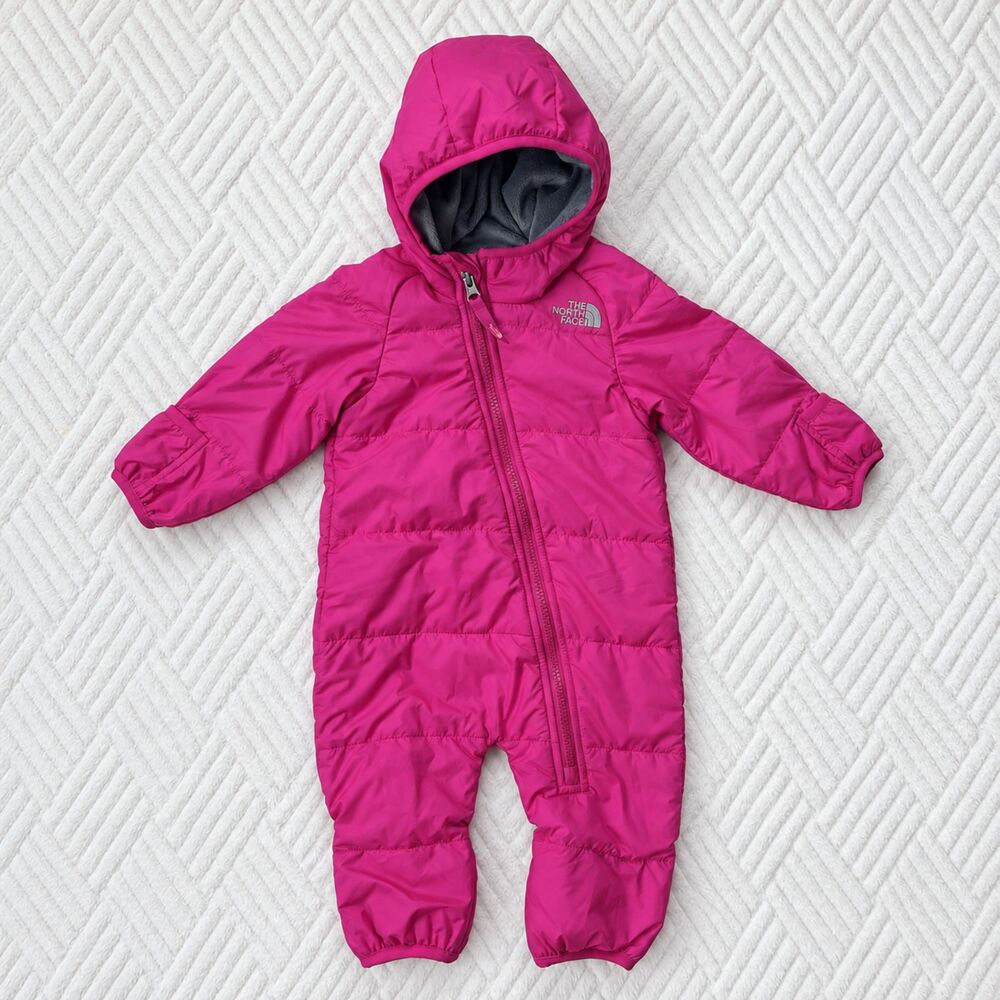 The North Face Baby 3-6M Pink Lined Insulated Hooded Bunting Snowsuit